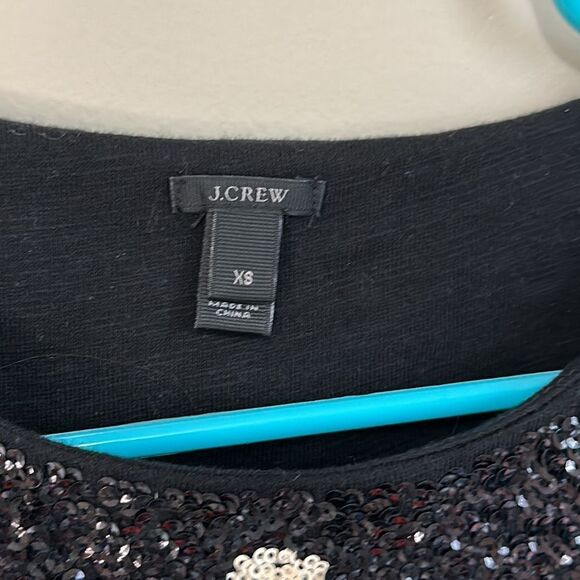 J. Crew Polka-Dot Sequin Short-Sleeve Top XS - Picture 4 of 5